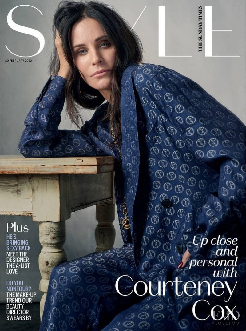 Courteney Cox featured on the The Sunday Times Style cover from February 2022