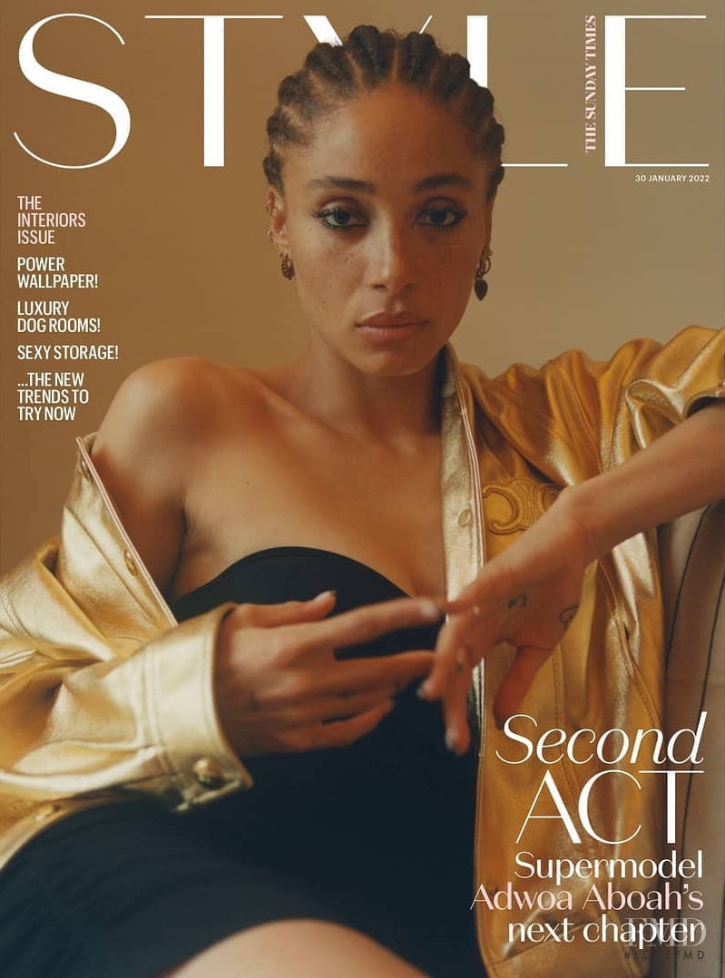 Adwoa Aboah featured on the The Sunday Times Style cover from January 2022
