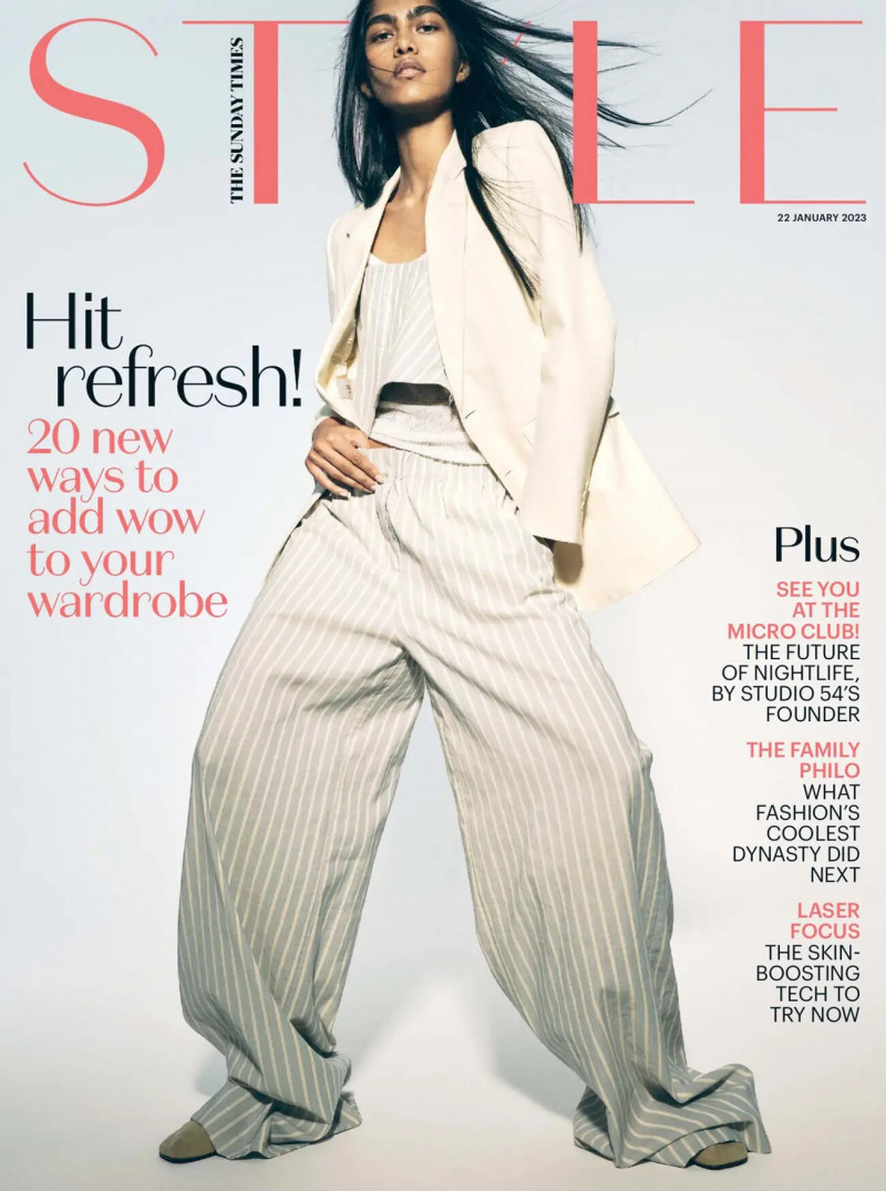 Ashley Radjarame featured on the The Sunday Times Style cover from January 2023