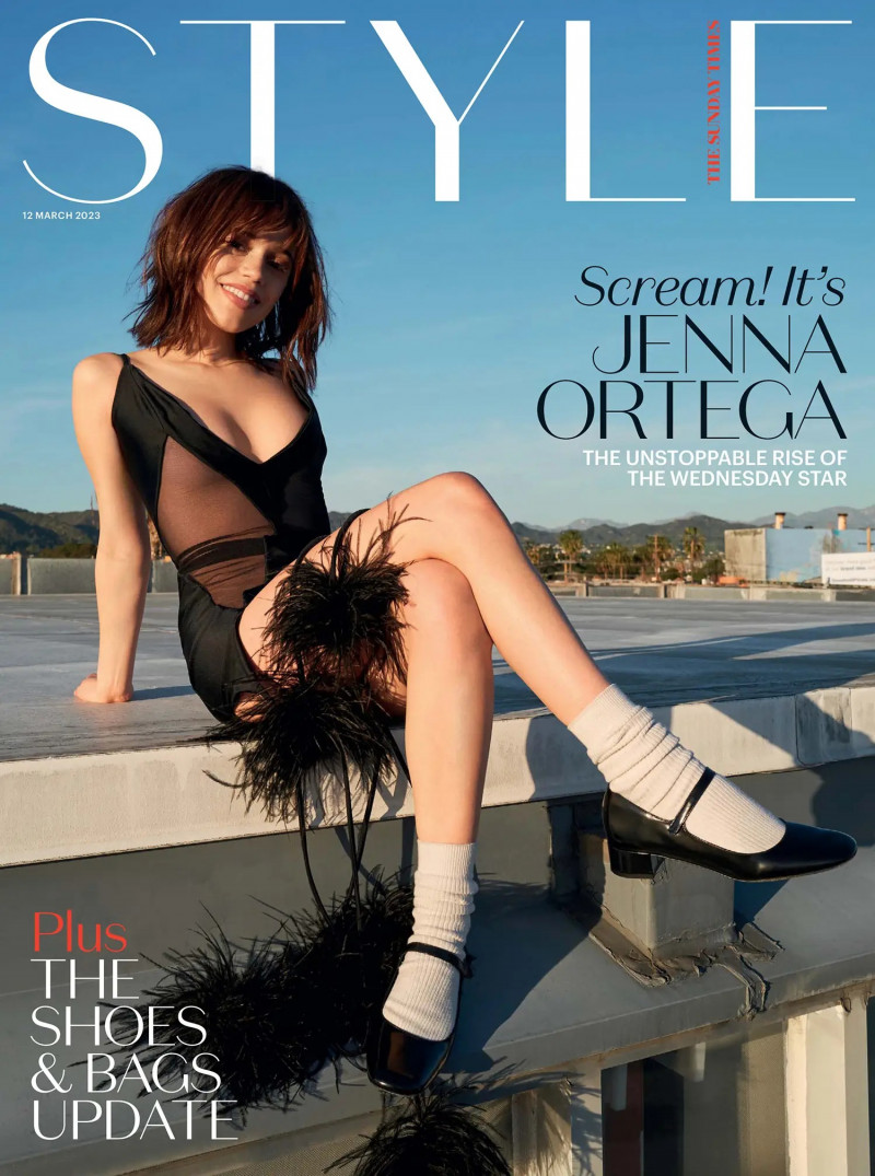 Jenna Ortega featured on the The Sunday Times Style cover from March 2023
