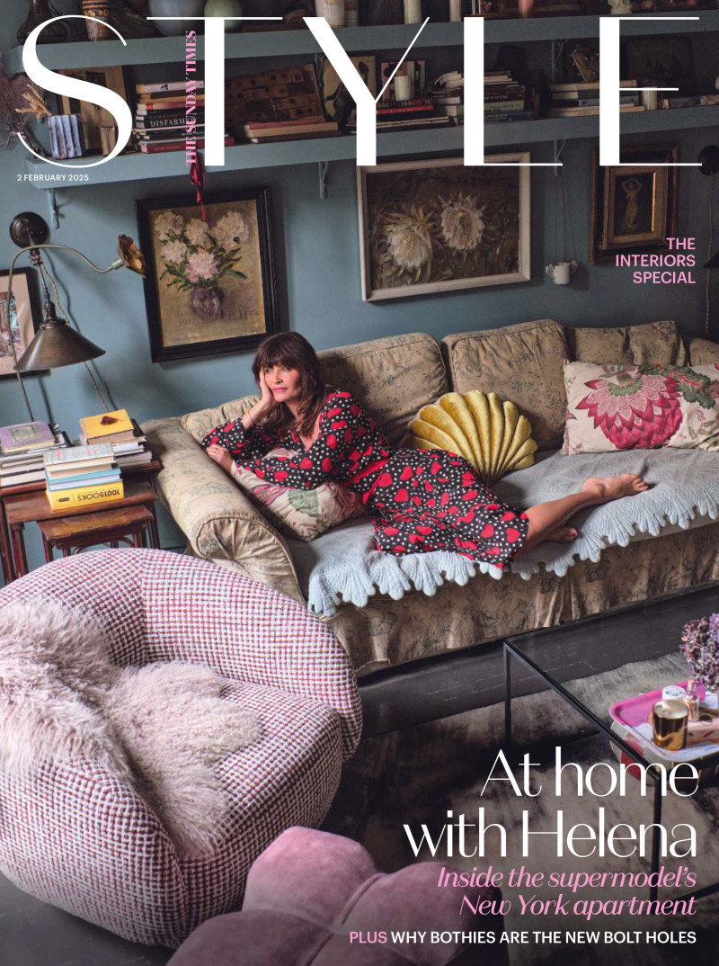 Helena Christensen featured on the The Sunday Times Style cover from February 2025