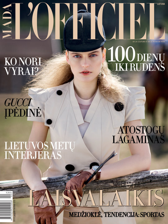 Oksana Gedroit featured on the L\'Officiel Lithuania cover from May 2010
