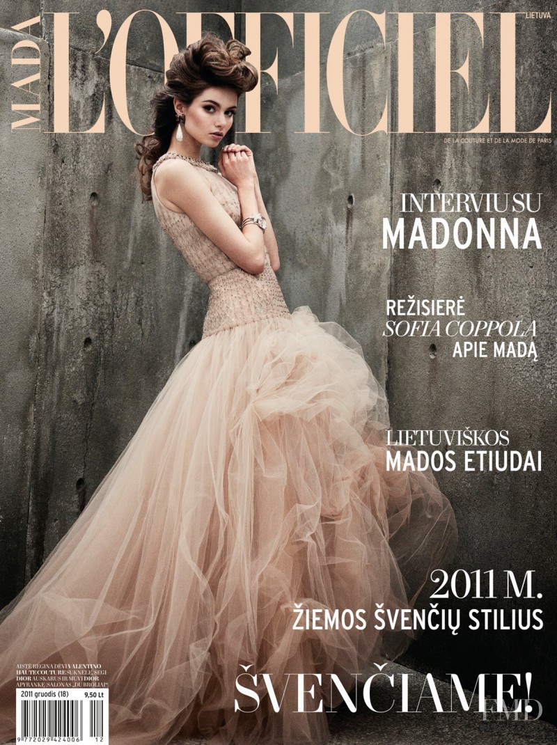 Aiste Kliveckaite featured on the L\'Officiel Lithuania cover from December 2011