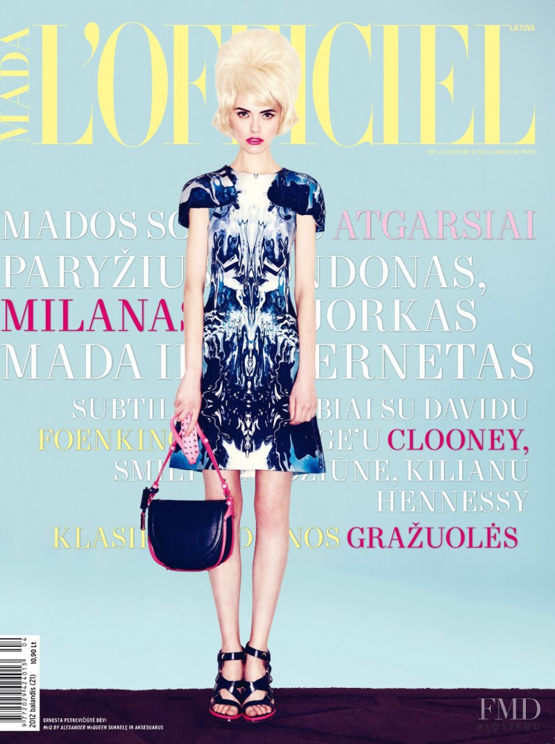 Ernesta Petkeviciute featured on the L\'Officiel Lithuania cover from April 2012