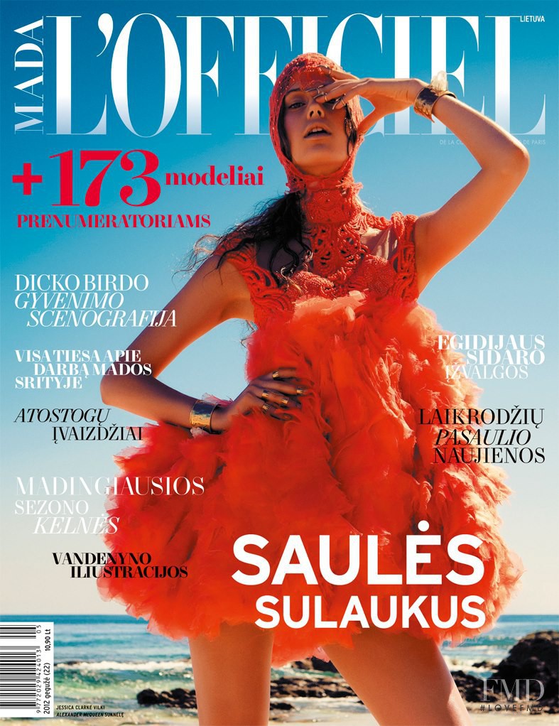 Jessica Clarke featured on the L\'Officiel Lithuania cover from May 2012