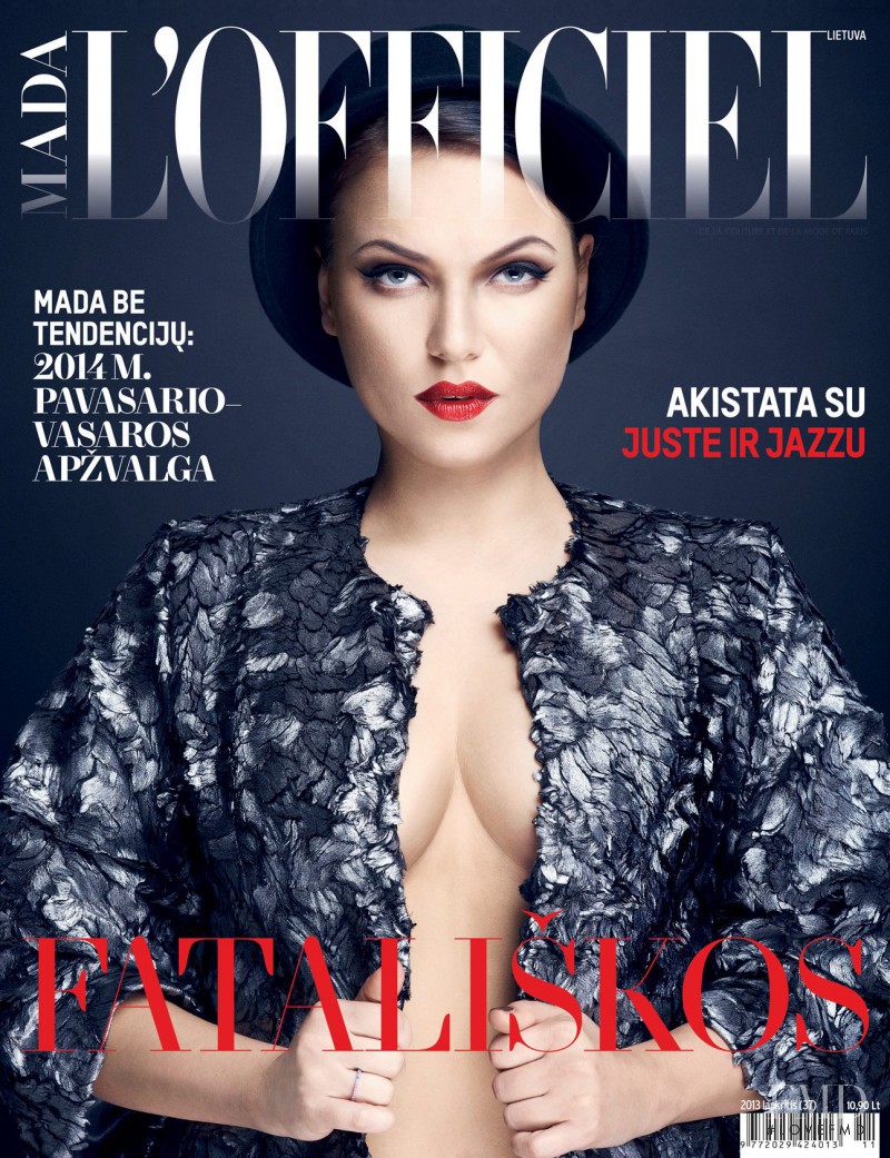 Juste Arlauskaite featured on the L\'Officiel Lithuania cover from November 2013