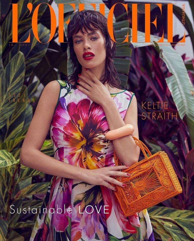 Keltie Straith featured on the L\'Officiel Lithuania cover from October 2021