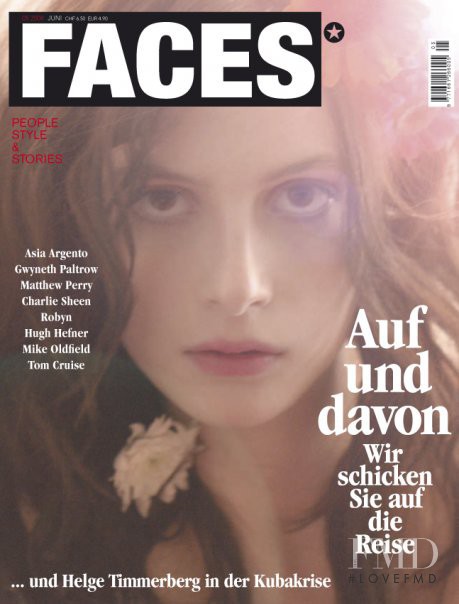 Suzie Bird featured on the FACES Magazine cover from June 2008