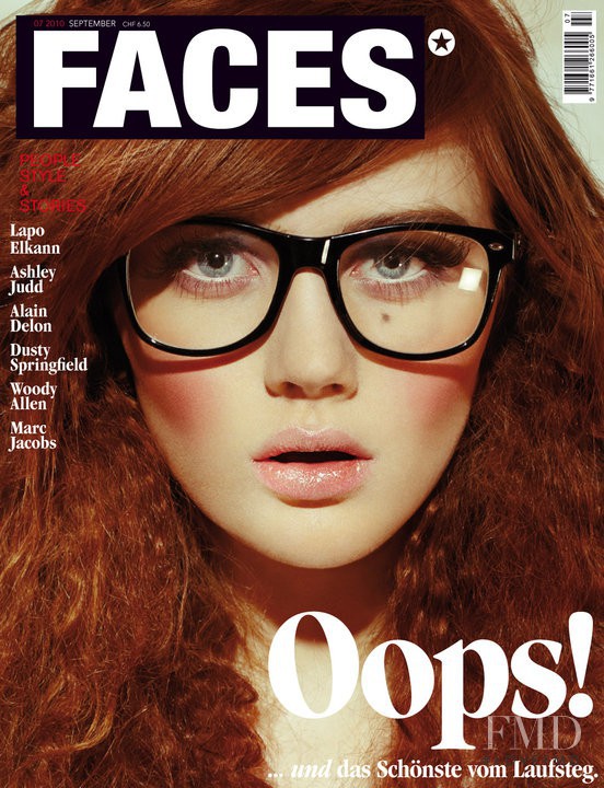 Holly Burrows featured on the FACES Magazine cover from September 2010