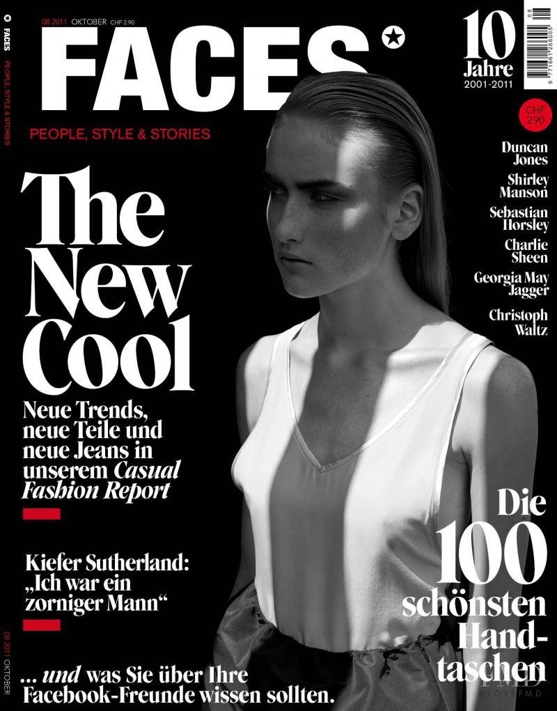 Ramute Valaityte featured on the FACES Magazine cover from October 2011