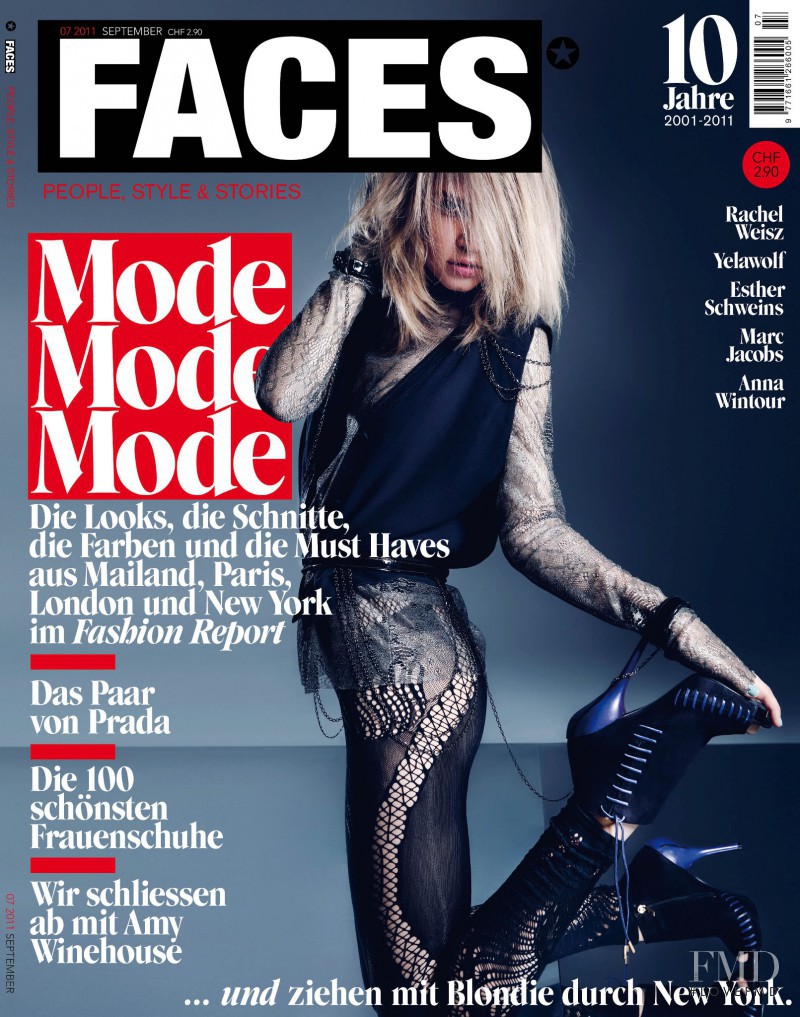 Ieva Birzina featured on the FACES Magazine cover from September 2011