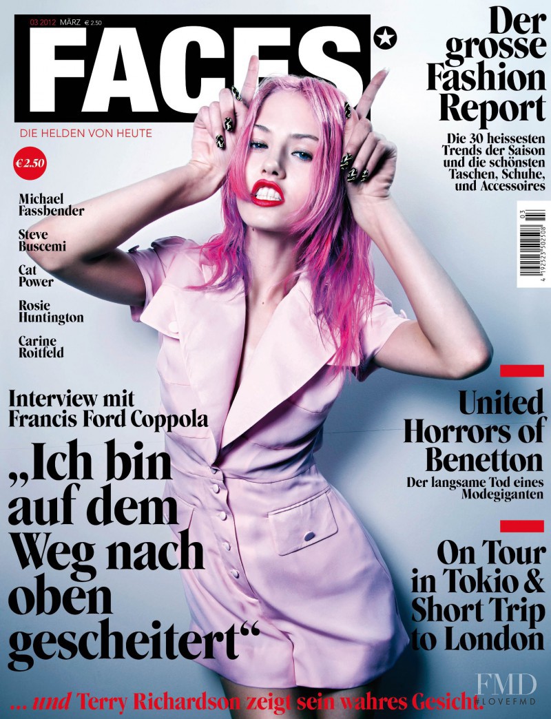 Charlotte Free featured on the FACES Magazine cover from March 2012