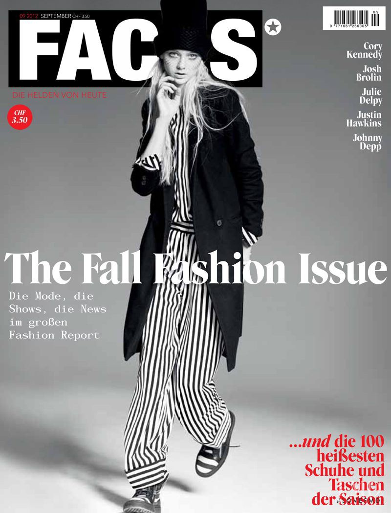 Nastya Kusakina featured on the FACES Magazine cover from September 2012