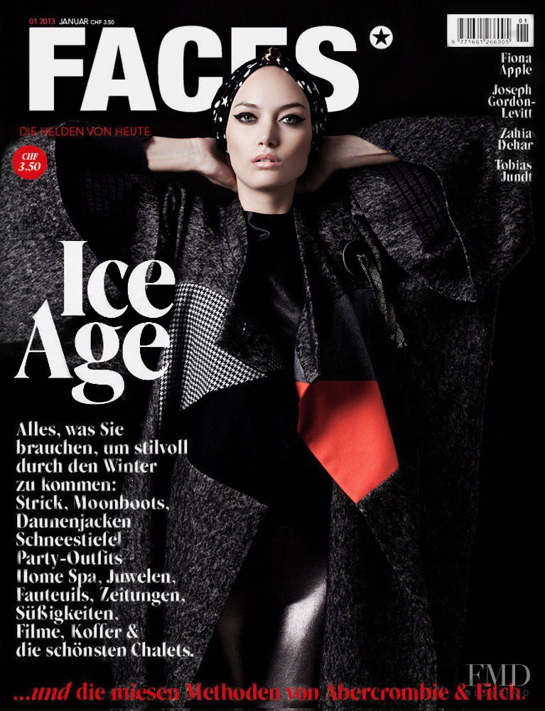 Trine Hyldtoft featured on the FACES Magazine cover from January 2013