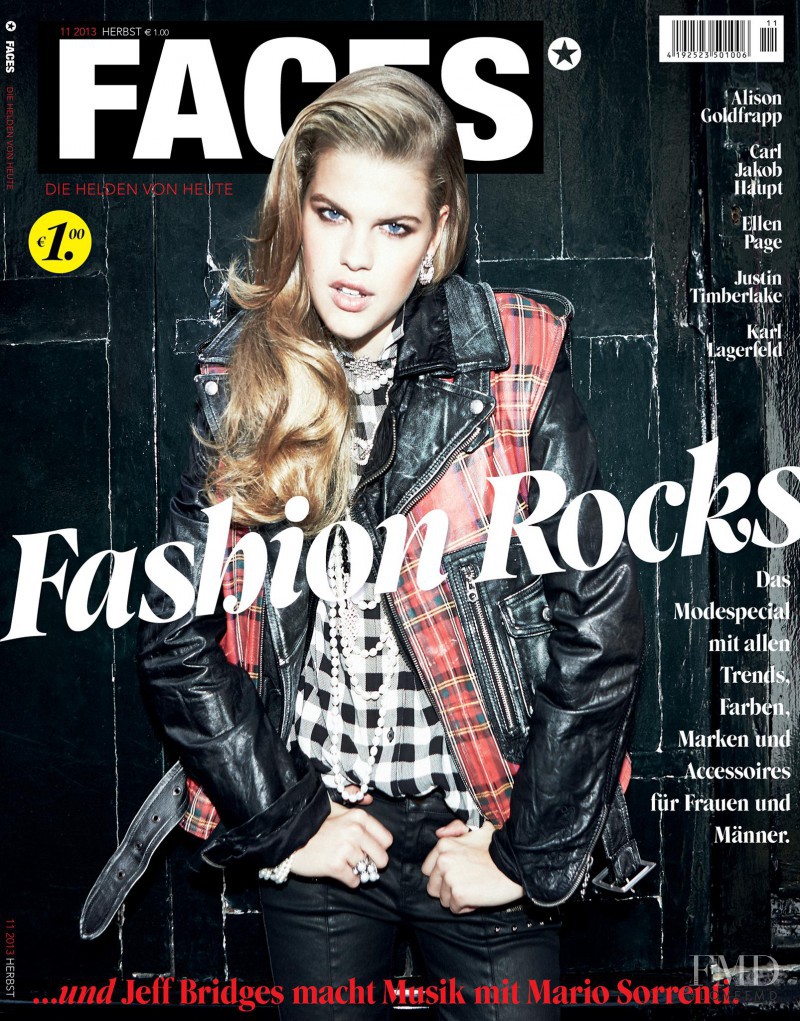 Kim Celina Riekenberg featured on the FACES Magazine cover from October 2013