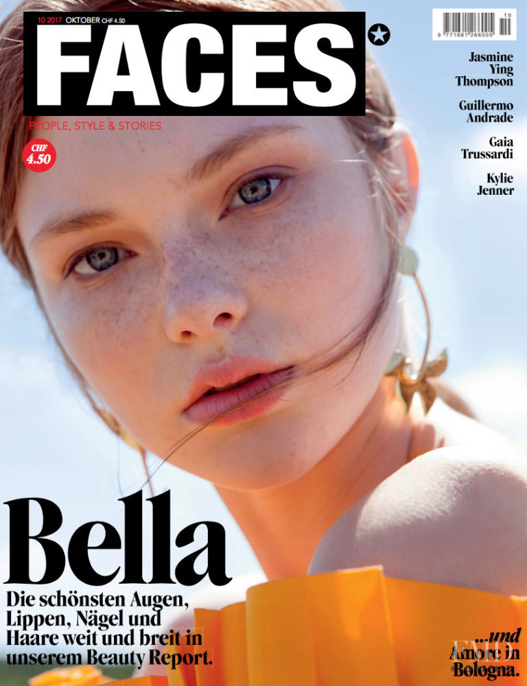 Daria Milky featured on the FACES Magazine cover from October 2017