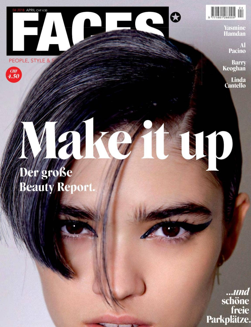 Alexandra Maria Micu featured on the FACES Magazine cover from April 2018
