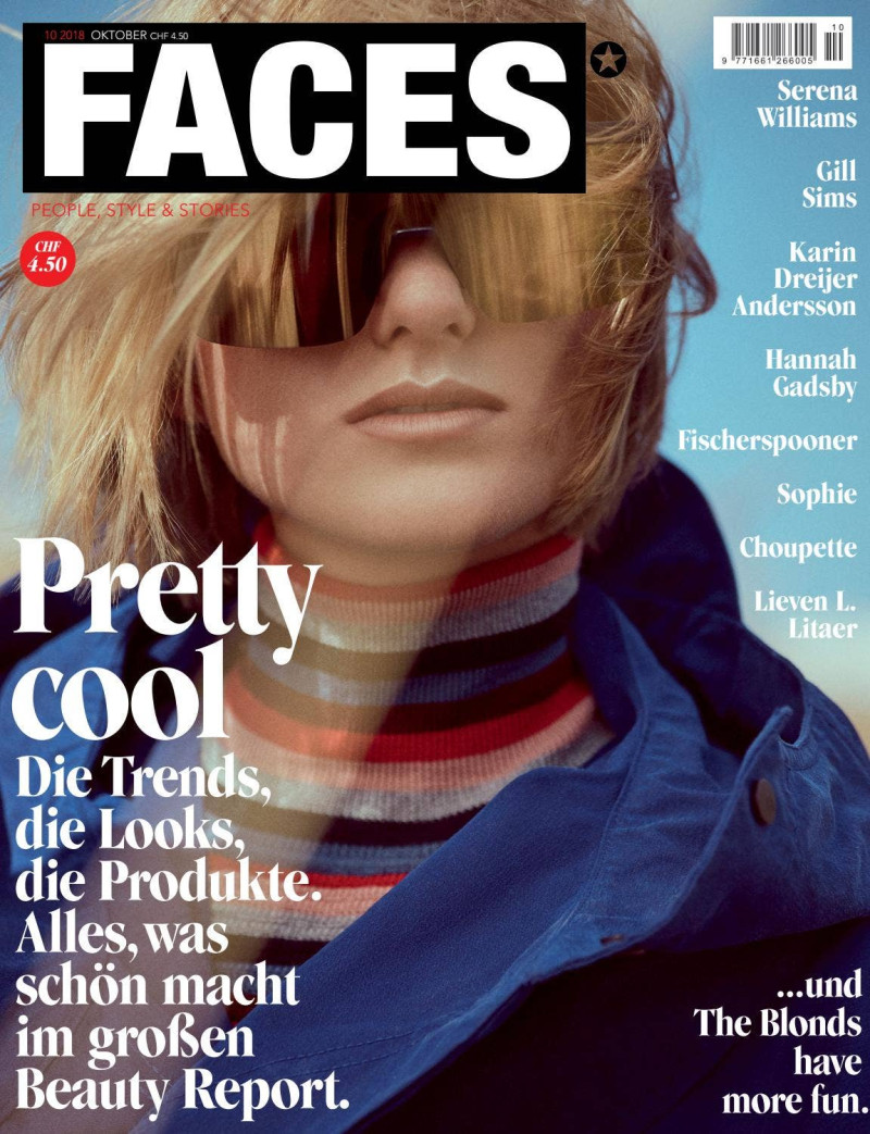 Julia Necker featured on the FACES Magazine cover from October 2018