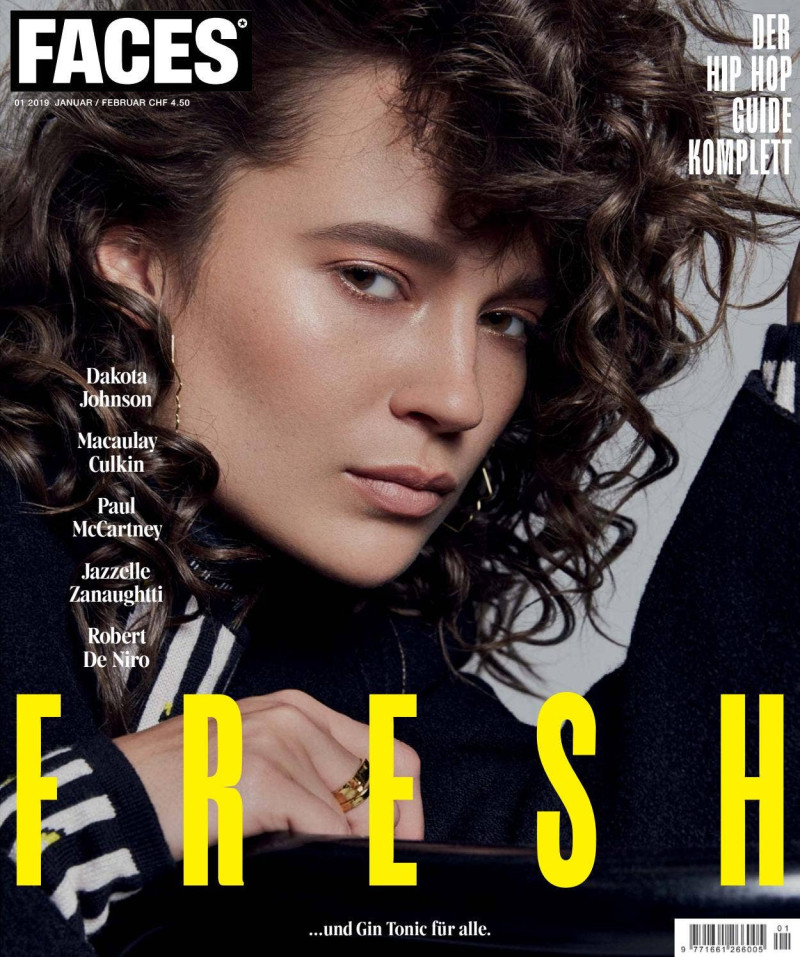Magdalena Sara featured on the FACES Magazine cover from January 2019