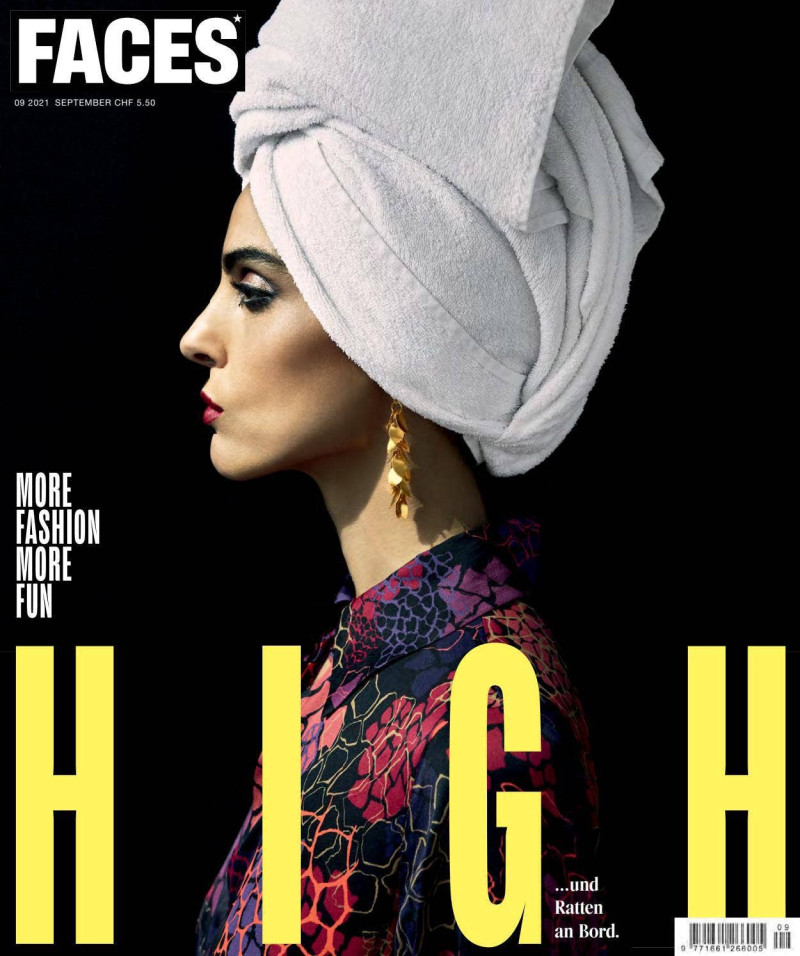 Zoe Helali featured on the FACES Magazine cover from September 2021