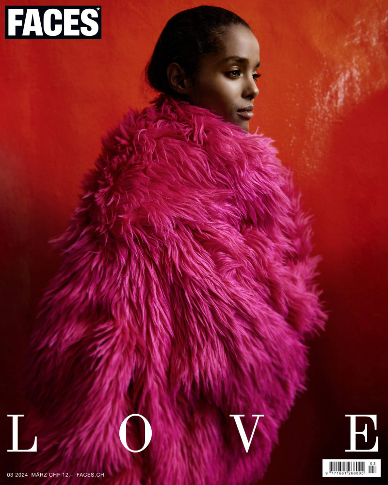 Malika Louback featured on the FACES Magazine cover from March 2024