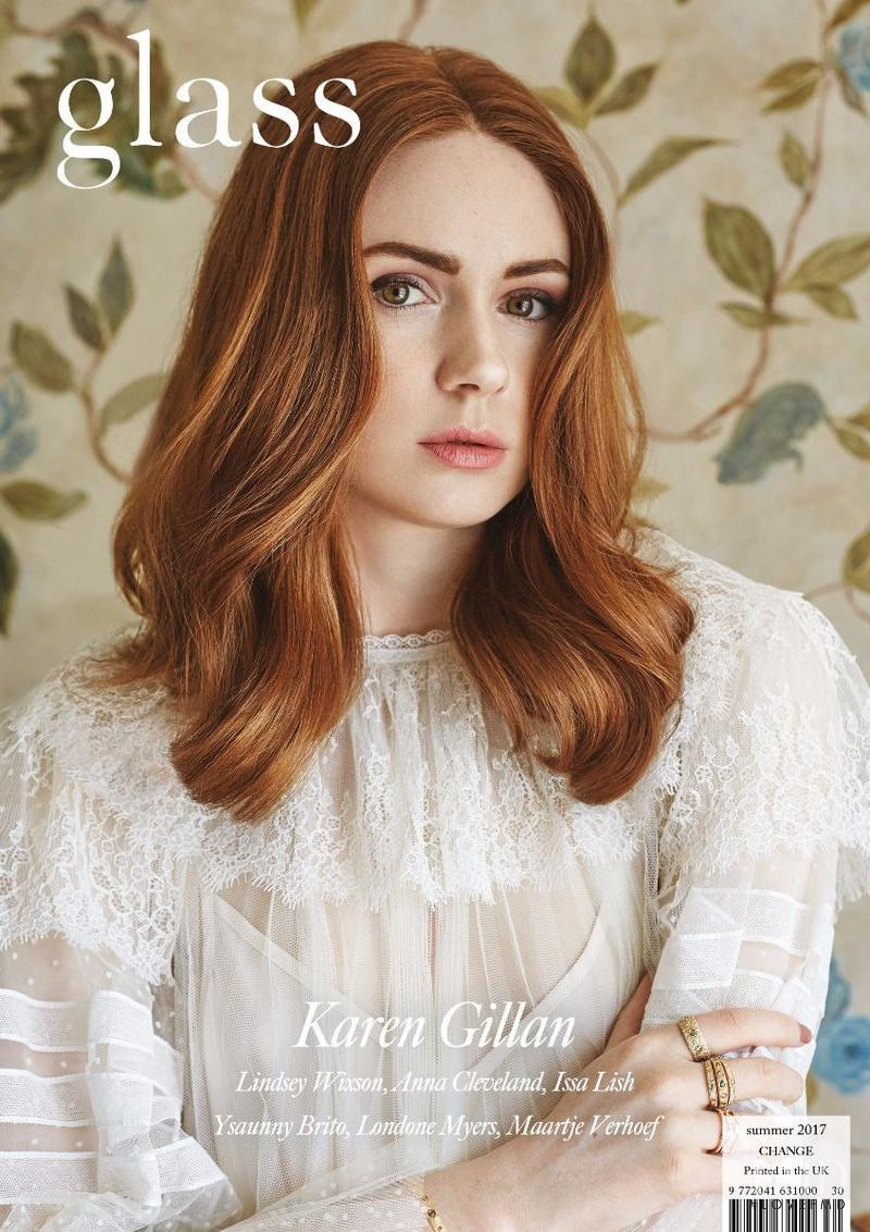 Karen Gillan featured on the Glass UK cover from June 2017