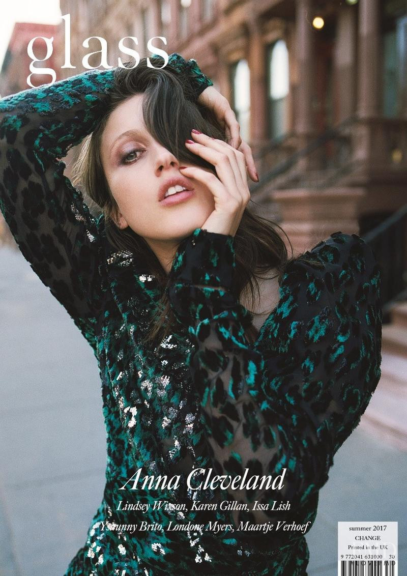 Anna Cleveland featured on the Glass UK cover from June 2017
