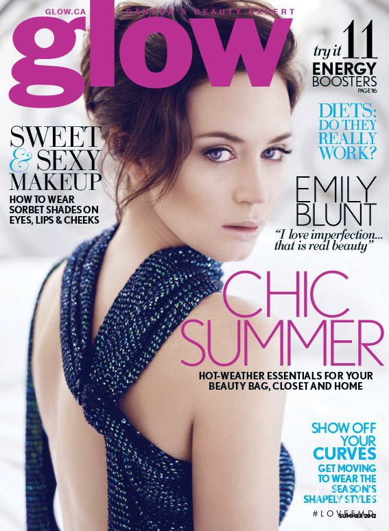 Emily Blunt featured on the Glow cover from June 2012