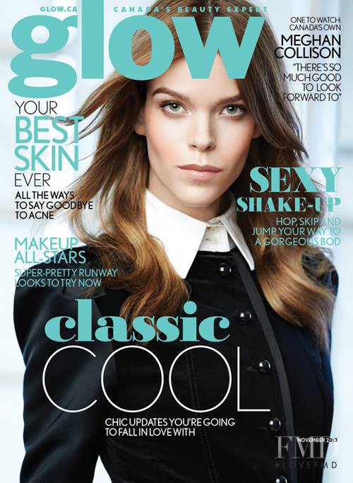 Meghan Collison featured on the Glow cover from November 2013