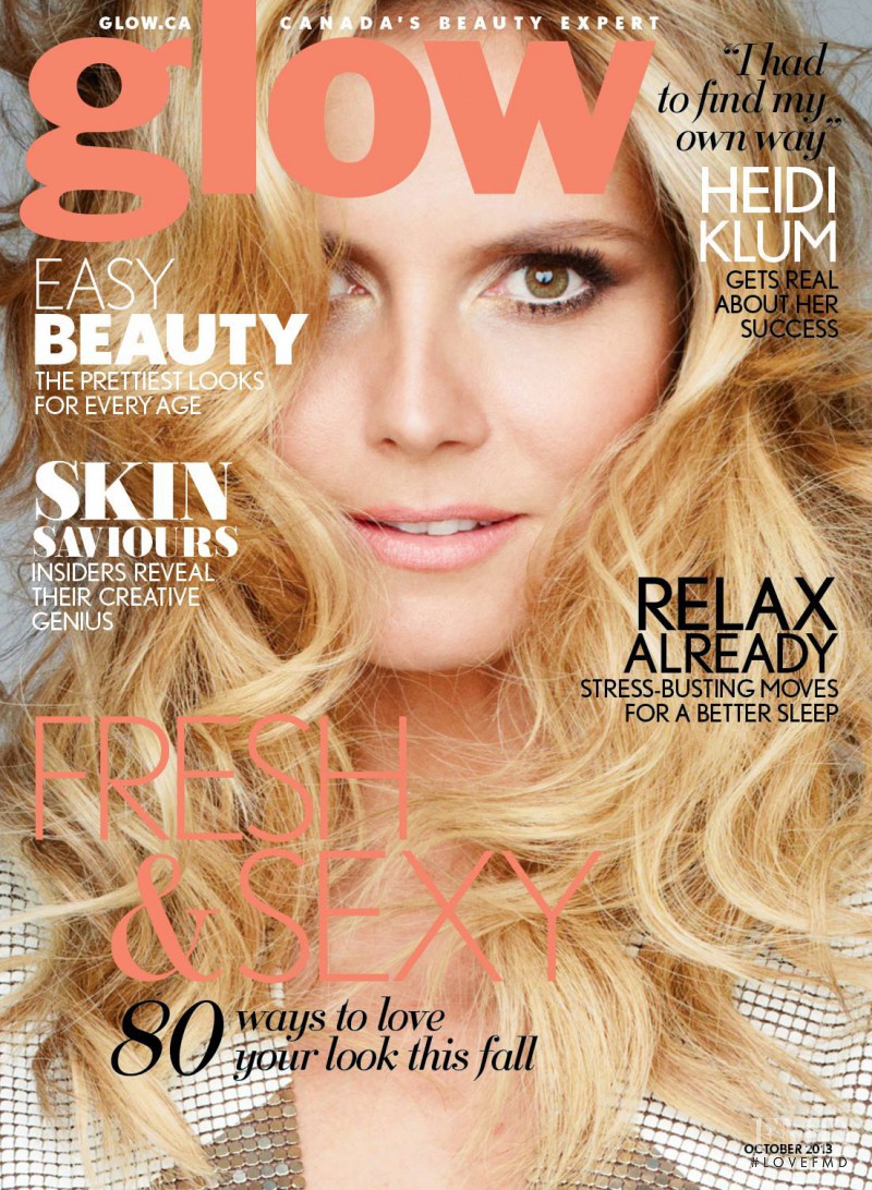 Heidi Klum featured on the Glow cover from October 2013
