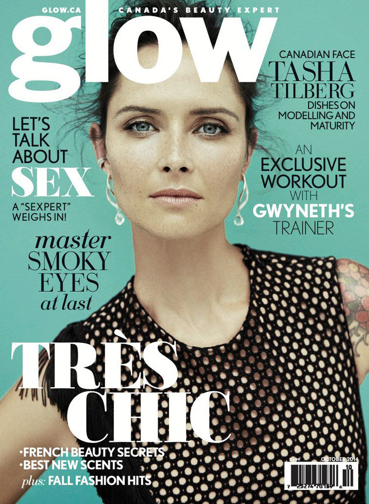 Tasha Tilberg featured on the Glow cover from October 2014