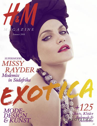 Missy Rayder featured on the H&M Magazine cover from June 2008
