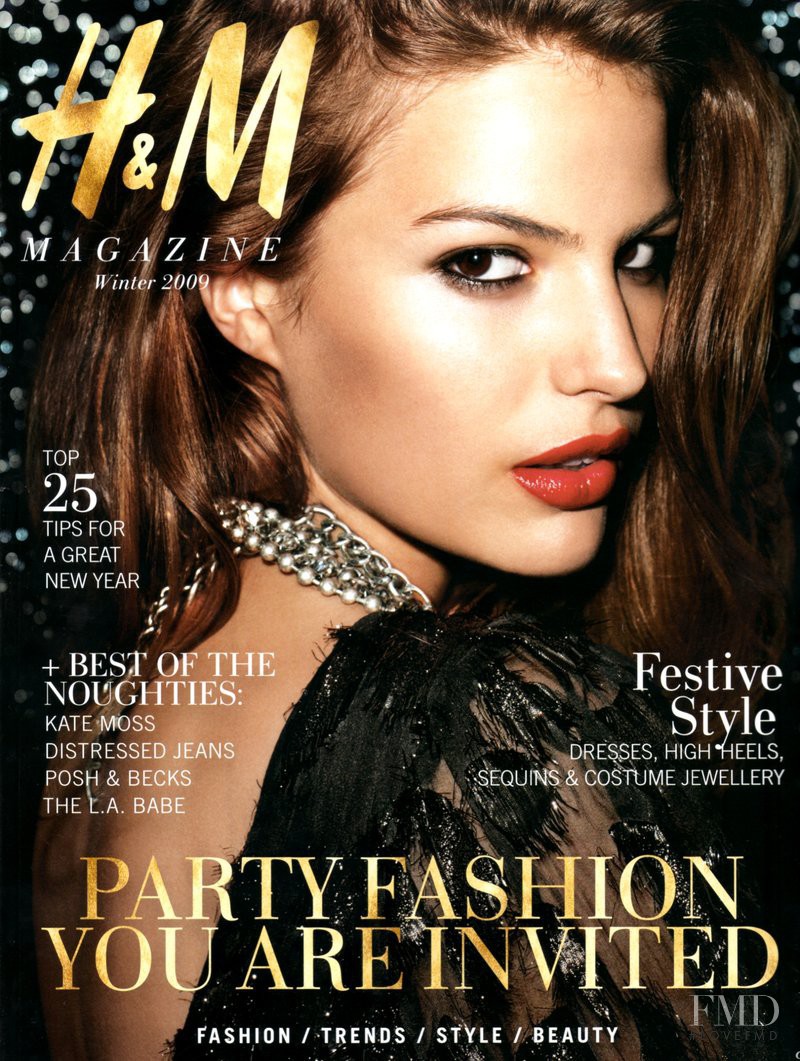Cameron Russell featured on the H&M Magazine cover from December 2009