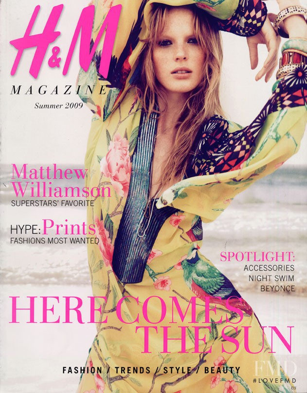 Anne Vyalitsyna featured on the H&M Magazine cover from June 2009