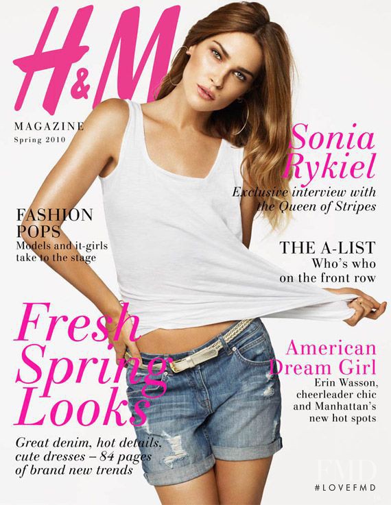 Erin Wasson featured on the H&M Magazine cover from March 2010