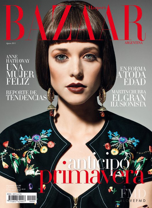 Valeria García featured on the Harper\'s Bazaar Argentina cover from August 2011