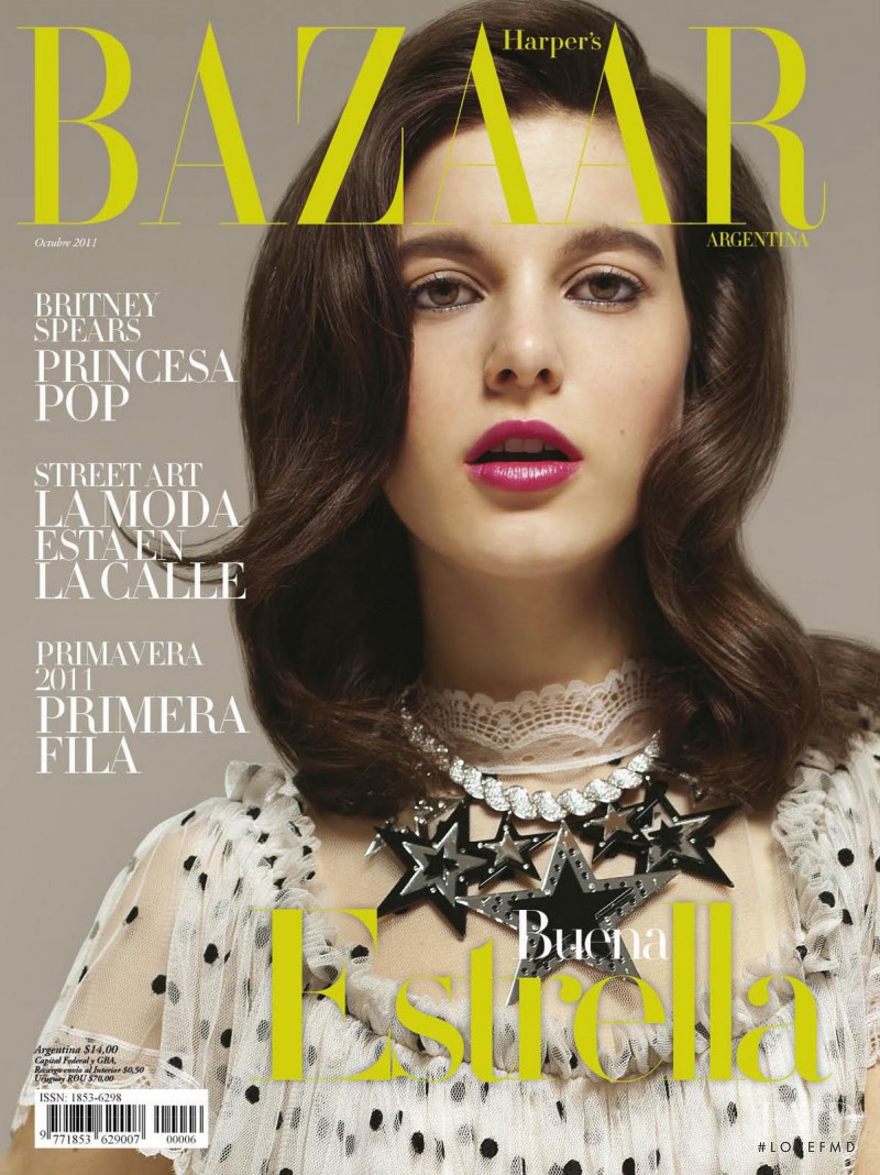 Tatiana Cotliar featured on the Harper\'s Bazaar Argentina cover from October 2011