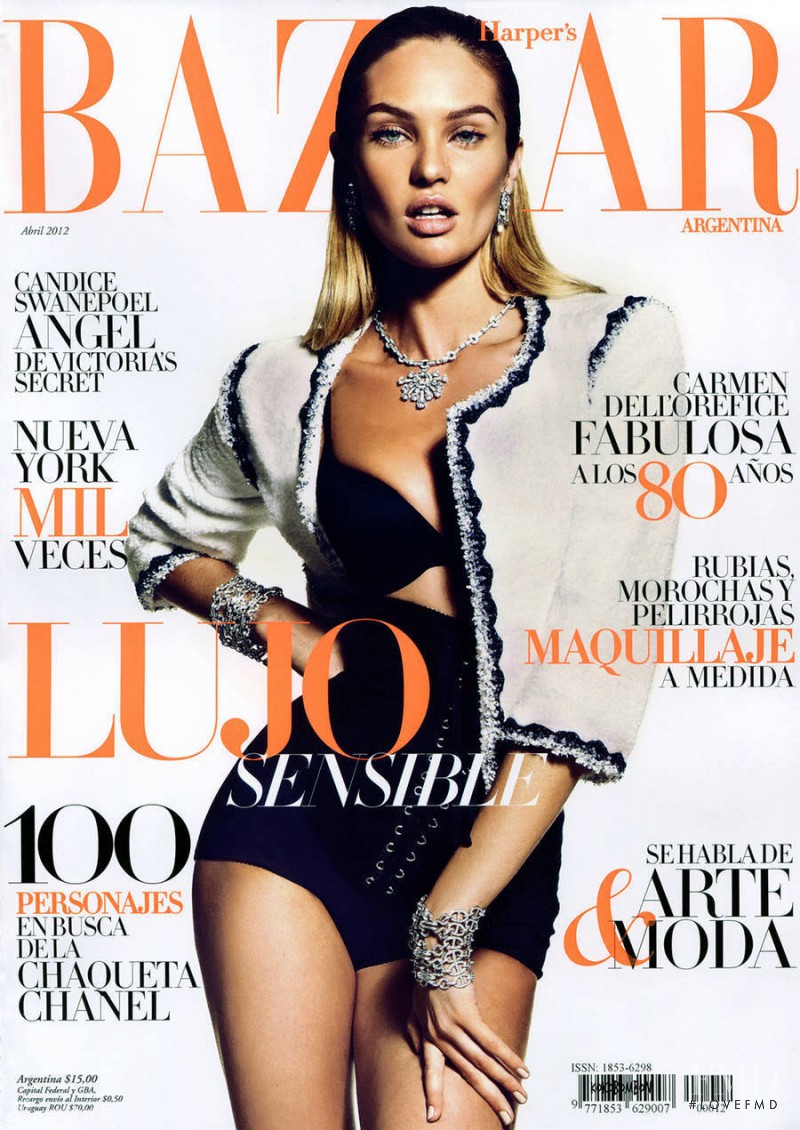 Candice Swanepoel featured on the Harper\'s Bazaar Argentina cover from April 2012