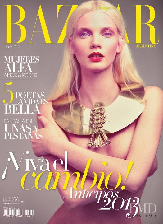 Daria Zhemkova featured on the Harper\'s Bazaar Argentina cover from August 2012