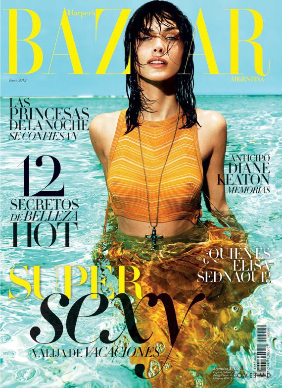 Elisa Sednaoui featured on the Harper\'s Bazaar Argentina cover from January 2012