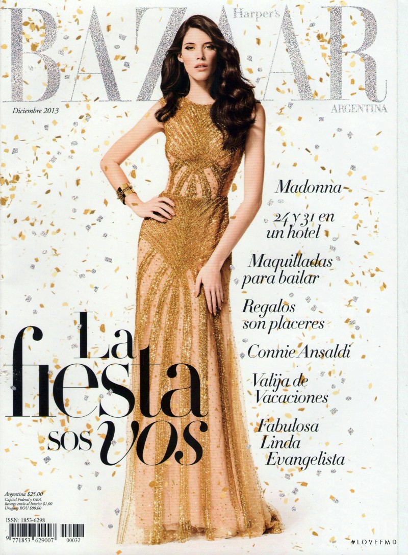 Carla Ciffoni featured on the Harper\'s Bazaar Argentina cover from December 2013