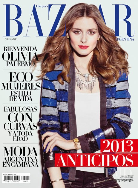 Olivia Palermo featured on the Harper\'s Bazaar Argentina cover from February 2013
