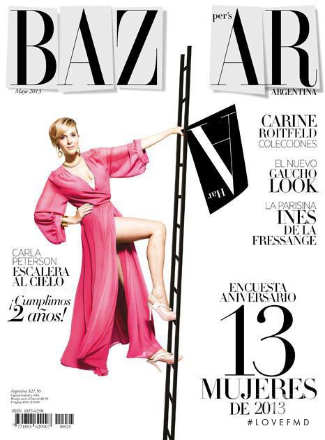 Carla Peterson featured on the Harper\'s Bazaar Argentina cover from May 2013