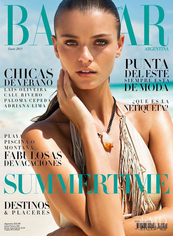 Laís Oliveira Navarro featured on the Harper\'s Bazaar Argentina cover from January 2015