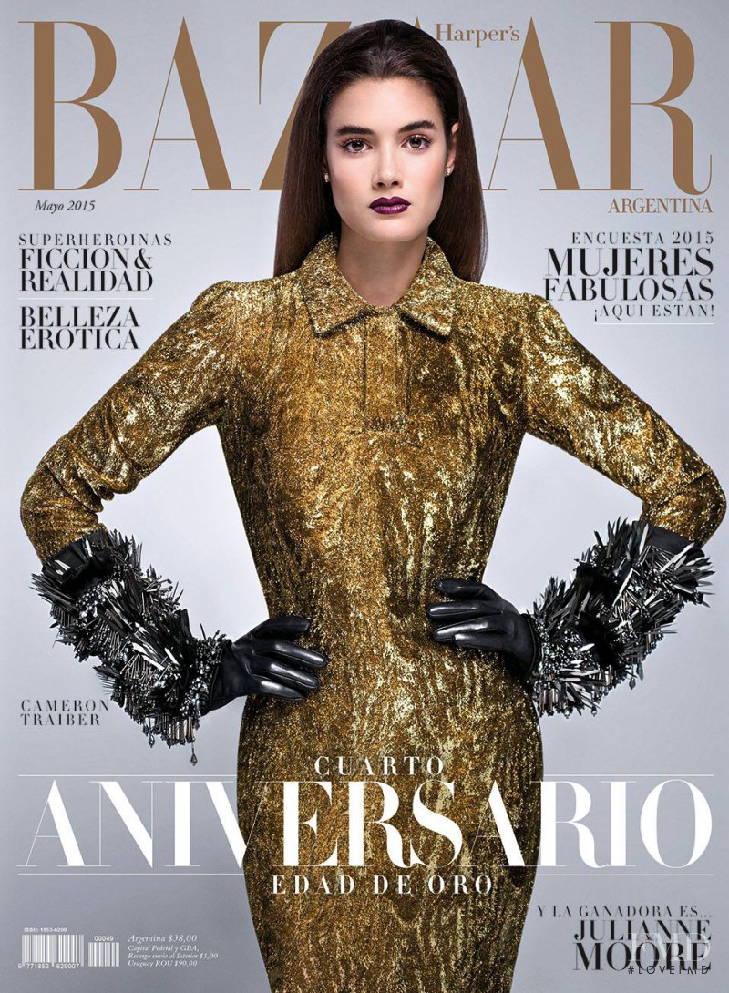 Cameron Traiber featured on the Harper\'s Bazaar Argentina cover from May 2015