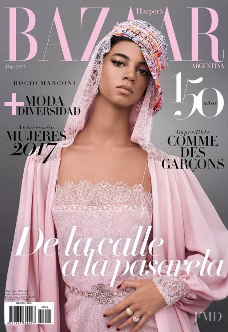 Rocio Marconi featured on the Harper\'s Bazaar Argentina cover from May 2017