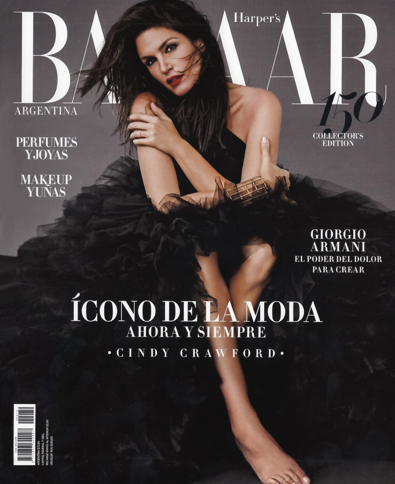 Cindy Crawford featured on the Harper\'s Bazaar Argentina cover from November 2017