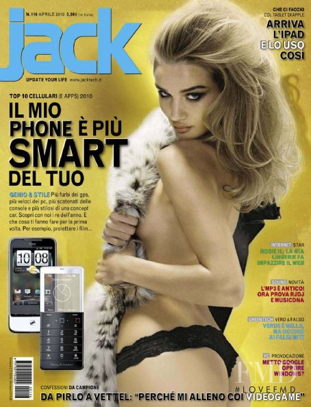 Rosie Huntington-Whiteley featured on the Jack Magazine cover from April 2010