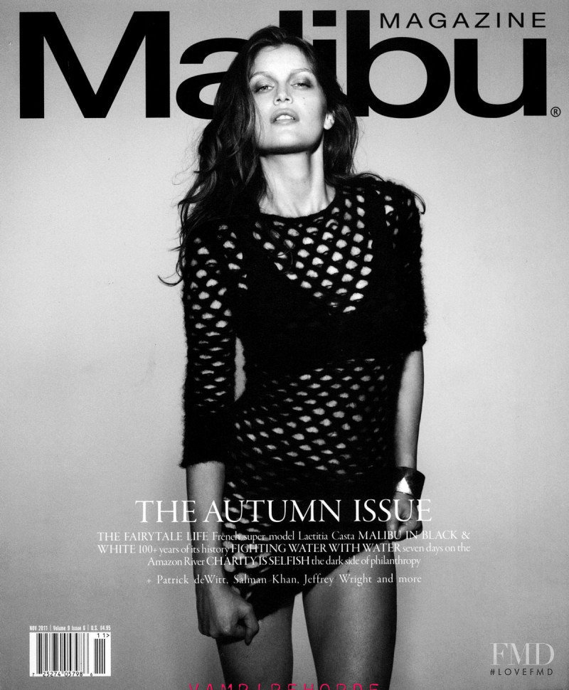 Laetitia Casta featured on the Malibu Magazine cover from November 2011