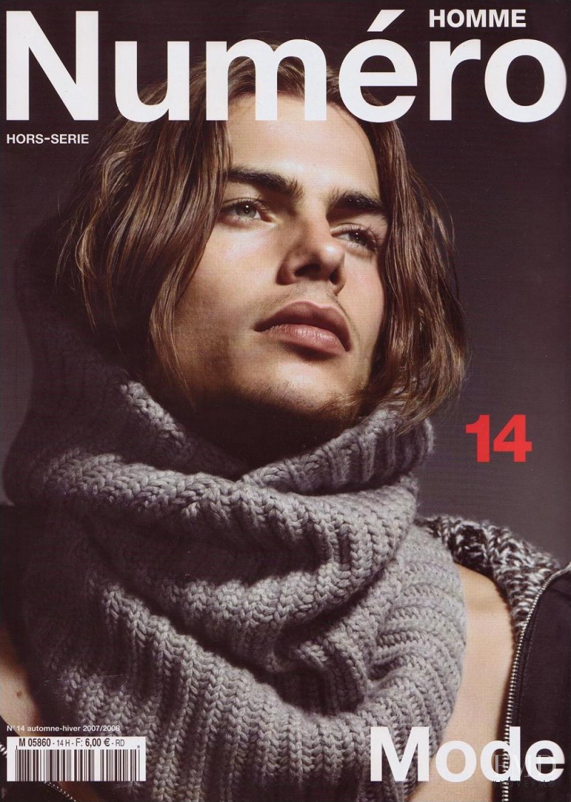 Jacey Elthalion featured on the Numéro Homme cover from September 2007